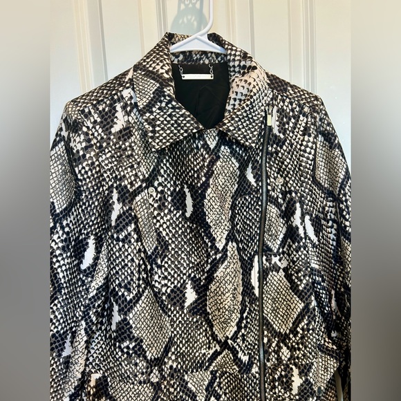 Diane Von Furstenberg Women’s 10 Snake Print Wool & Silk Long Jacket Coat - Picture 2 of 14